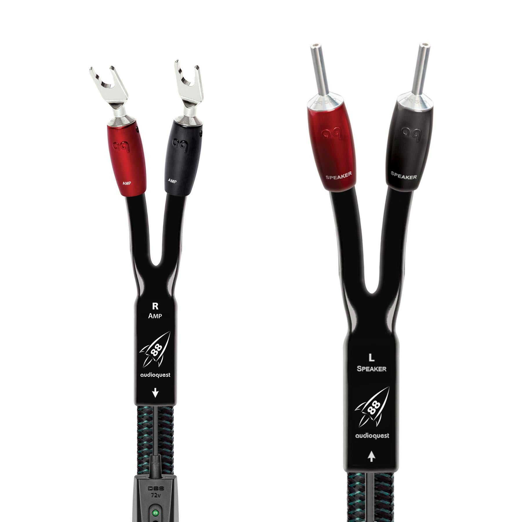 AudioQuest Rocket 88 High-Performance Speaker Cables - Premium Oxygen-Free Copper for Crystal Clear Audio - Perfect for Home Theater & Hi-Fi Sound Systems