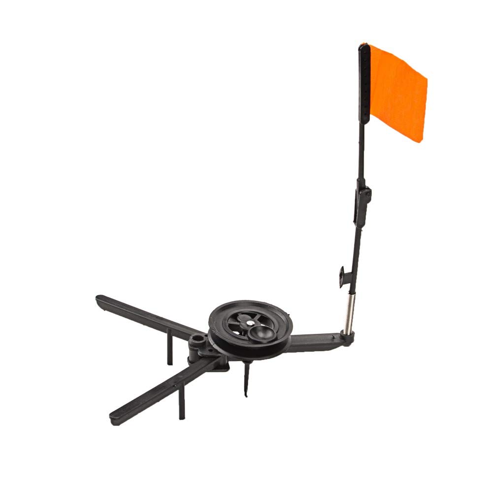 Coherny Ice Fishing Rod Tip-Up - Durable Nylon Fishing Pole Cover with Kayak & Dinghy Safety Flag Base Mount - Replacement Tool for Winter Ice Fishing & Boat Safety