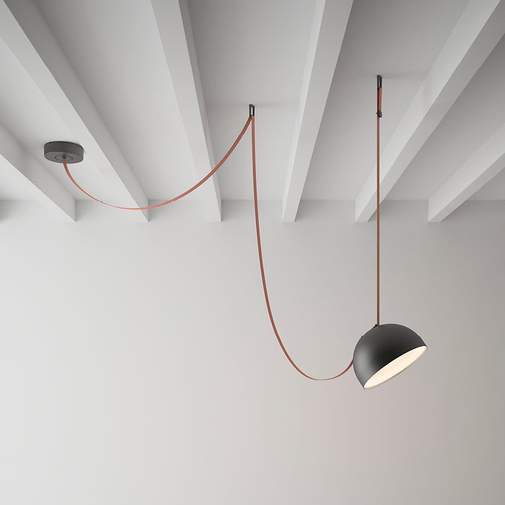 Vintage Style Canvas Pendant Light with Leather Straps - Industrial Chic Ceiling Fixture for Kitchen Island, Dining Room or Bedroom Lighting