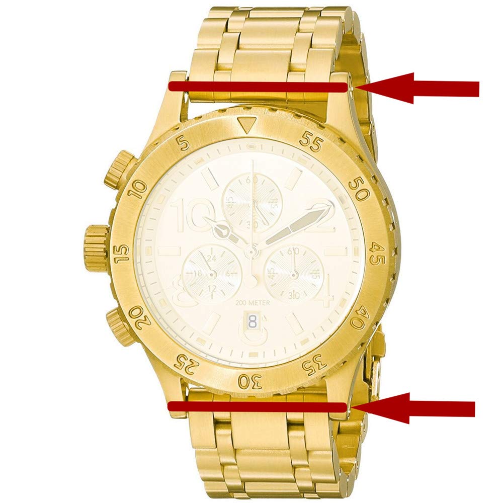 Nixon 42-20 Chronograph Watch Band Replacement Screw Tube Bar - Gold Color Watch Parts for Strap Repair | Perfect for Watch Enthusiasts & DIY Repair