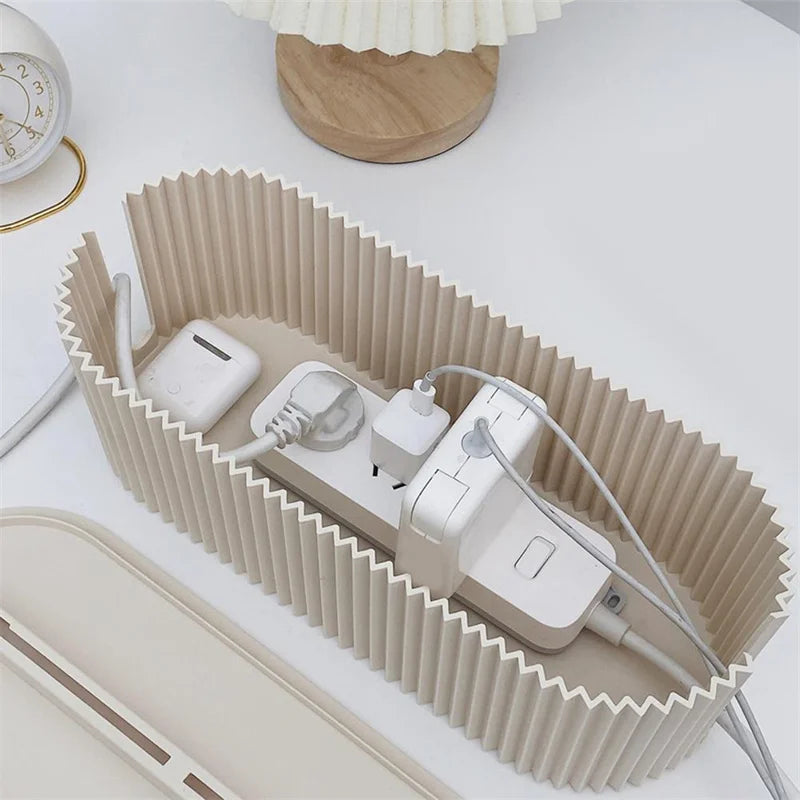 Ziggy Nordic Cable & Charger Organizer Box - Premium Cord Management Solution for Home & Office Organization