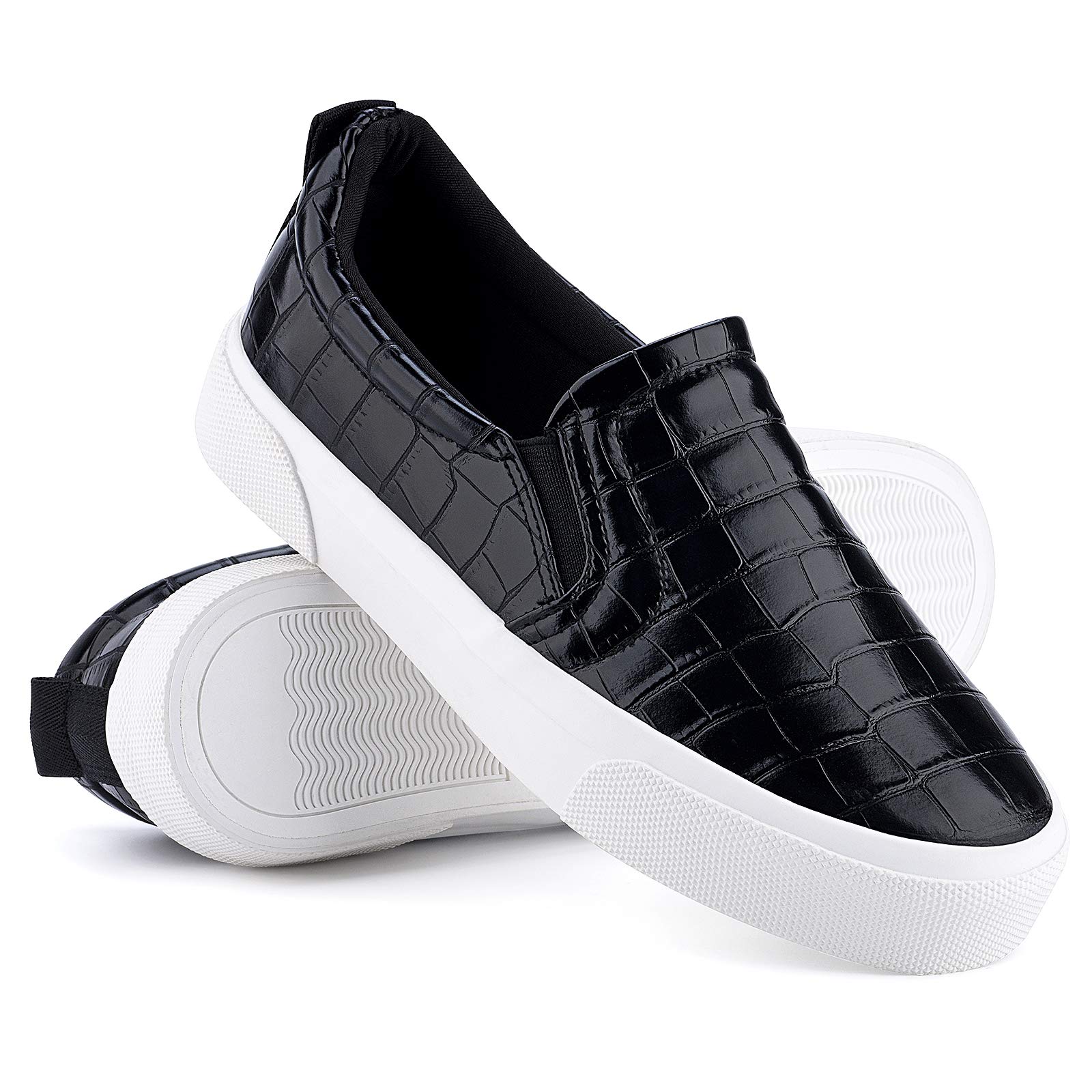 JENN ARDOR Women's Slip On Sneakers - Comfortable Casual Walking Shoes for Women | Fashion Flats | Lightweight & Breathable for Daily Wear, Travel & Work