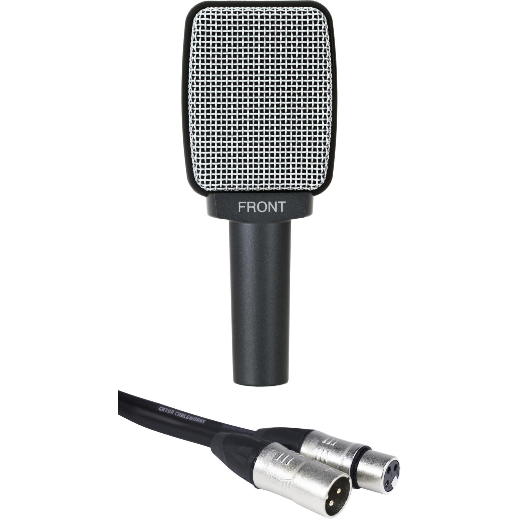 Sennheiser e 609 Silver Dynamic Guitar Microphone with Cable - Professional Studio & Live Performance Mic for Electric Guitar, Vocals, and Instruments - Perfect for Recording, Streaming, and Stage Use