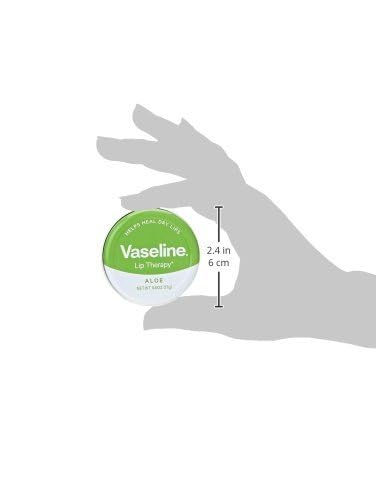 Vaseline Therapy Lip Balm Tin with Aloe Vera, 0.6 oz - Moisturizing & Healing Lip Care for Dry, Chapped Lips - Perfect for Winter, Travel & Daily Use