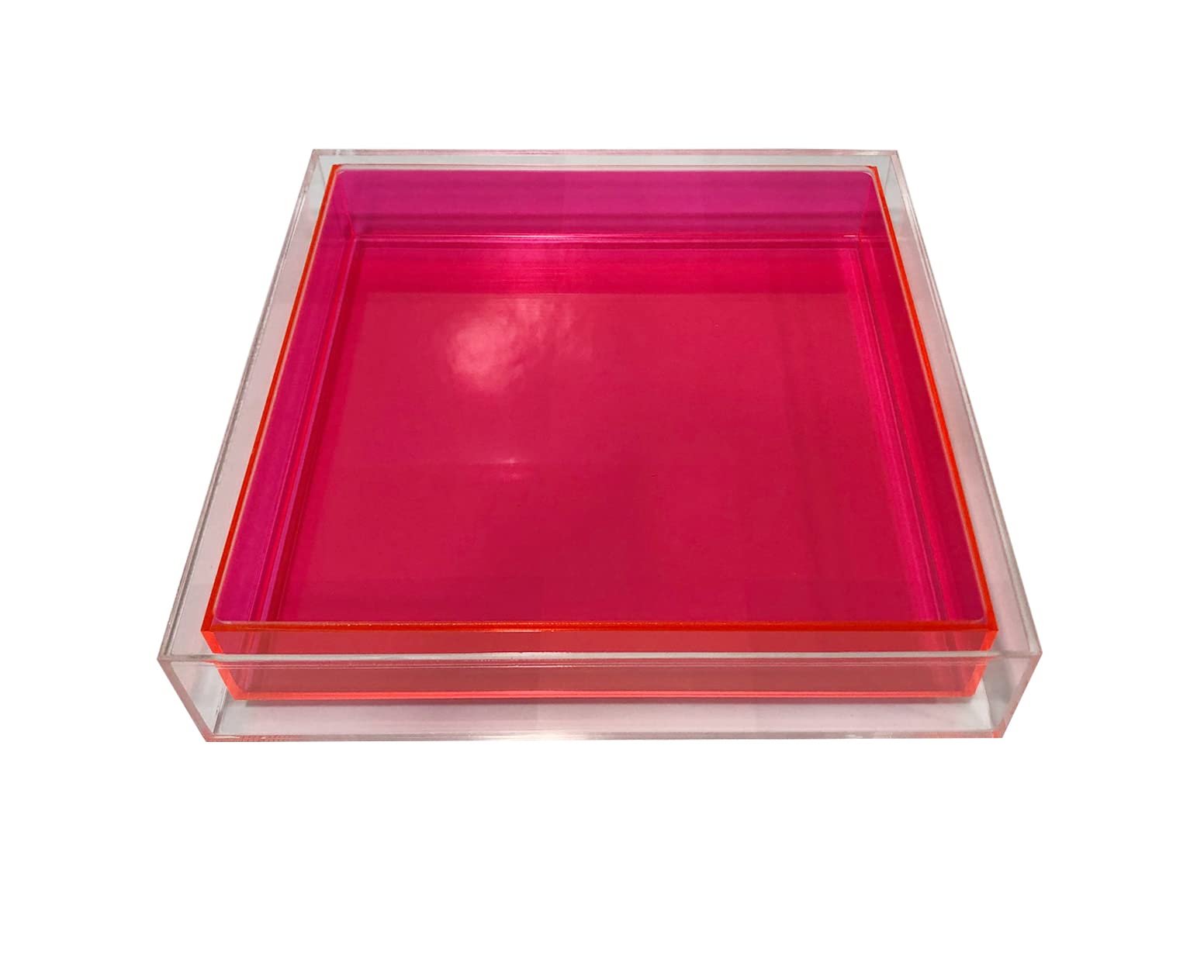 Hot Pink Acrylic Tray - Elegant & Durable Lucite Serving Tray for Home Decor, Bathroom Organizer, Jewelry Display & Party Serving | The Rug Market