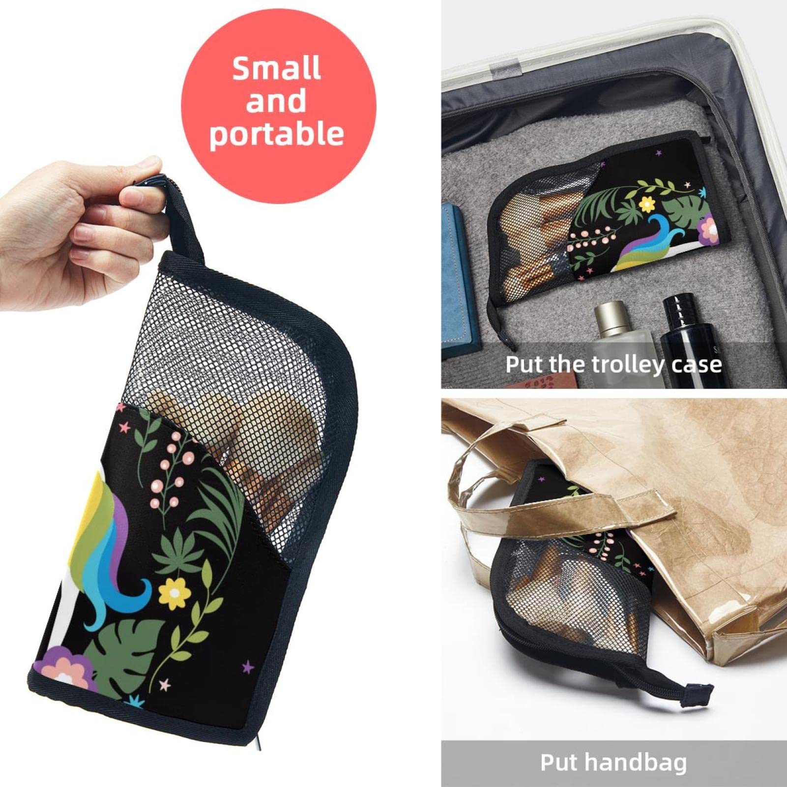 12-Piece Makeup Brush Organizer Bag with Unicorn Cloud Moon Design - Portable Cosmetic Brush Holder Case for Travel & Home Storage