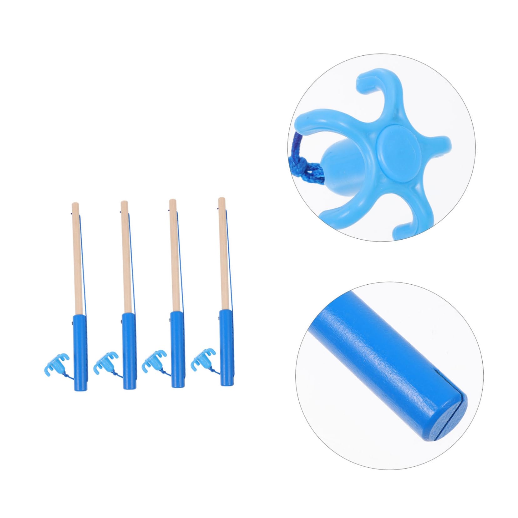 BRIGHTFUFU 4-Piece Kids Magnetic Fishing Game Set - Wooden Puzzle Toy with Fishing Poles & Sticks for Toddlers - Fun Indoor/Outdoor Educational Activity for Boys and Girls