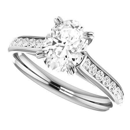 3 CT Oval Colorless Moissanite Engagement Ring Set for Women - Sterling Silver Wedding Bridal Set with Solitaire Prong, Anniversary & Promise Gift | Perfect for Proposals, Weddings & Special Occasions