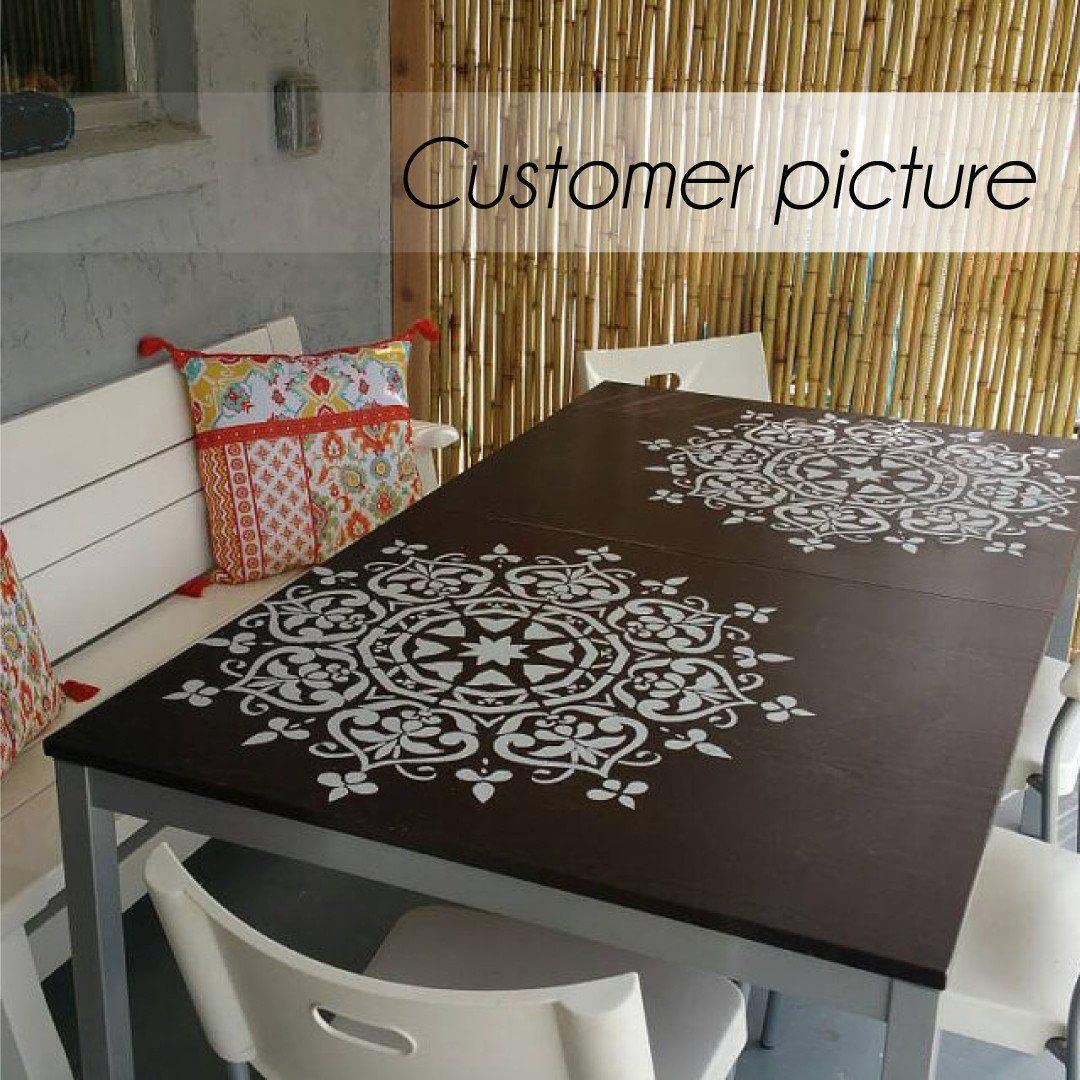 Mandala Style Stencil for Wall Art - Floral Design Stencil Kit for DIY Home Decor - Unique Wall Painting Template for Bedroom, Living Room & Nursery Decoration