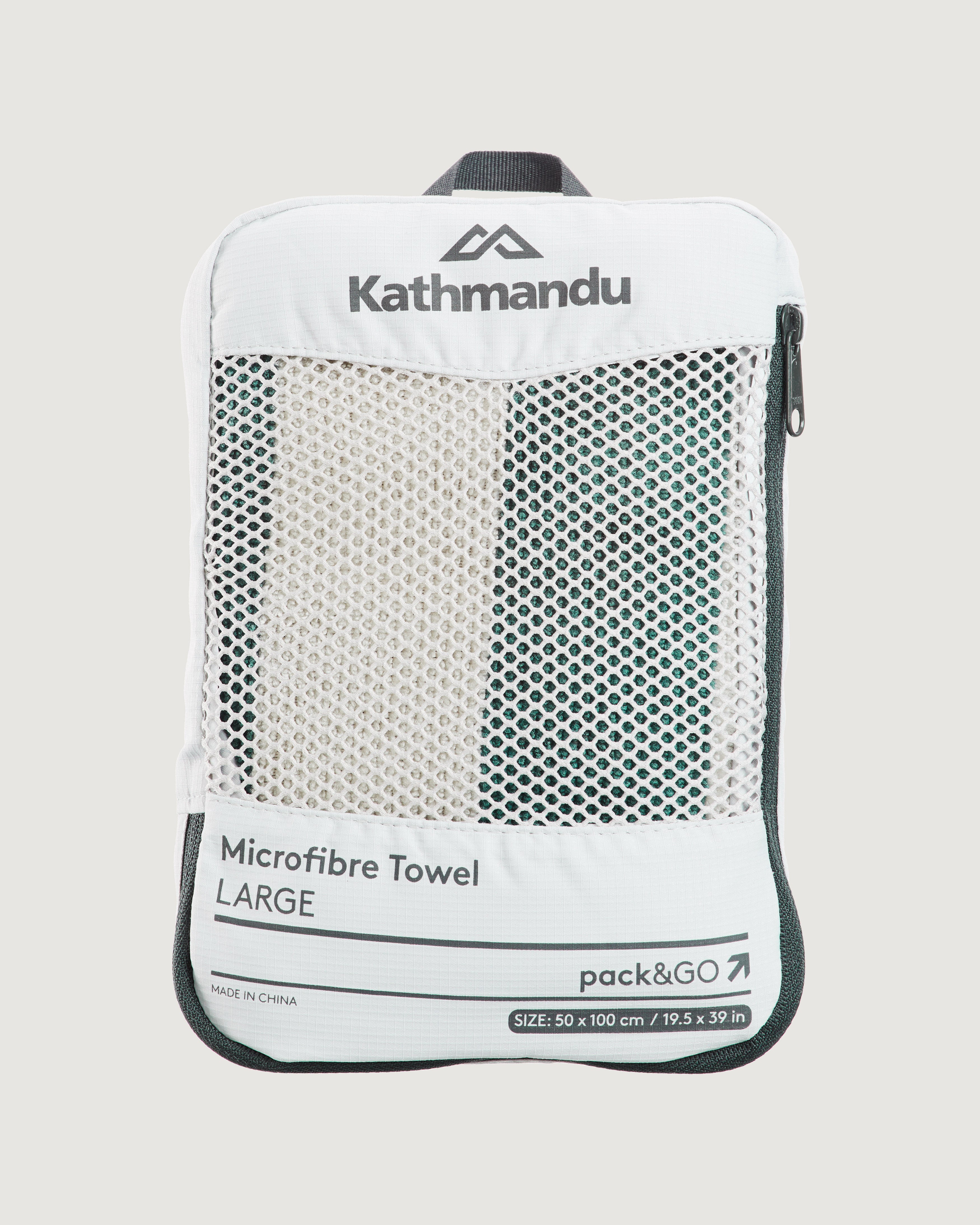 Premium Microfiber Towel - Extra Large, Ultra Absorbent, Quick Dry - Silver Grey/Dark Spruce Stripe for Gym, Beach & Travel