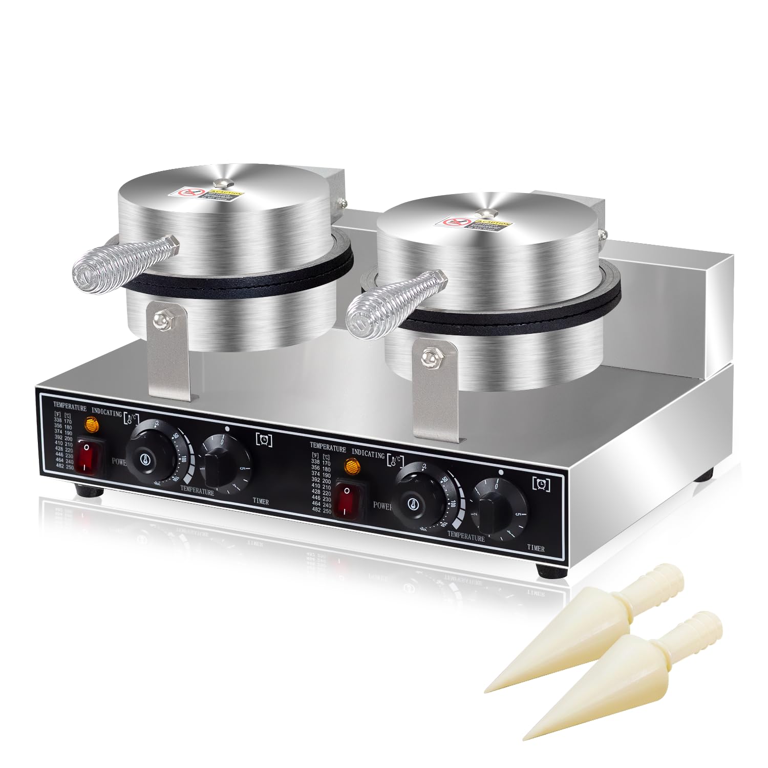 Commercial Waffle Cone Maker 2600W - Professional Electric Ice Cream Cone Machine with Temperature & Time Control - Perfect for Restaurants, Bakeries, Snack Bars & Home Use - Make Crispy Waffle Cones for Ice Cream, Desserts & Party Treats