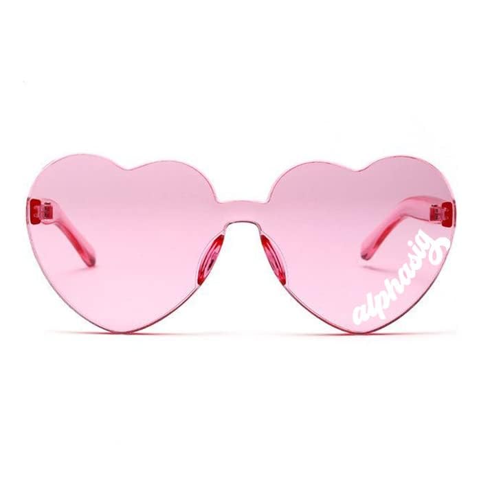 Alpha Sigma ASA Sorority Sunglasses - Heart Shaped UV Protection Glasses with Greek Letters, Perfect Big Little Gifts for Sorority Sisters | Beach, Pool Party & Campus Wear