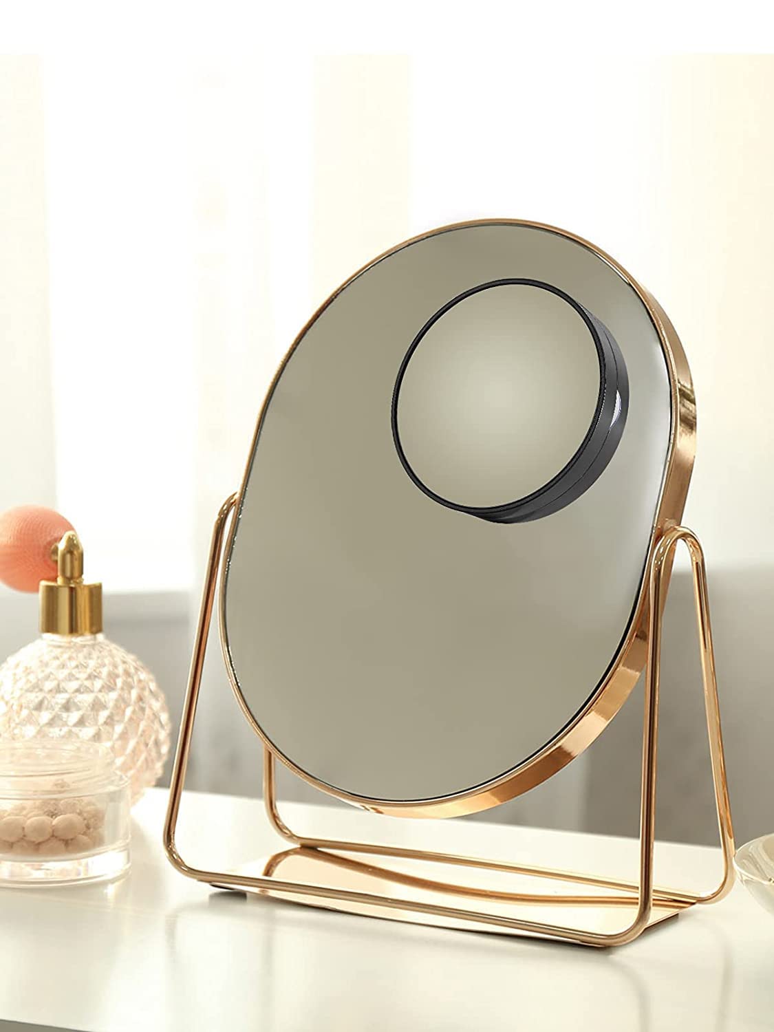 BTORER 15X Magnifying Mirror for Makeup & Skincare - Detachable with Suction Cups for Bathroom & Travel