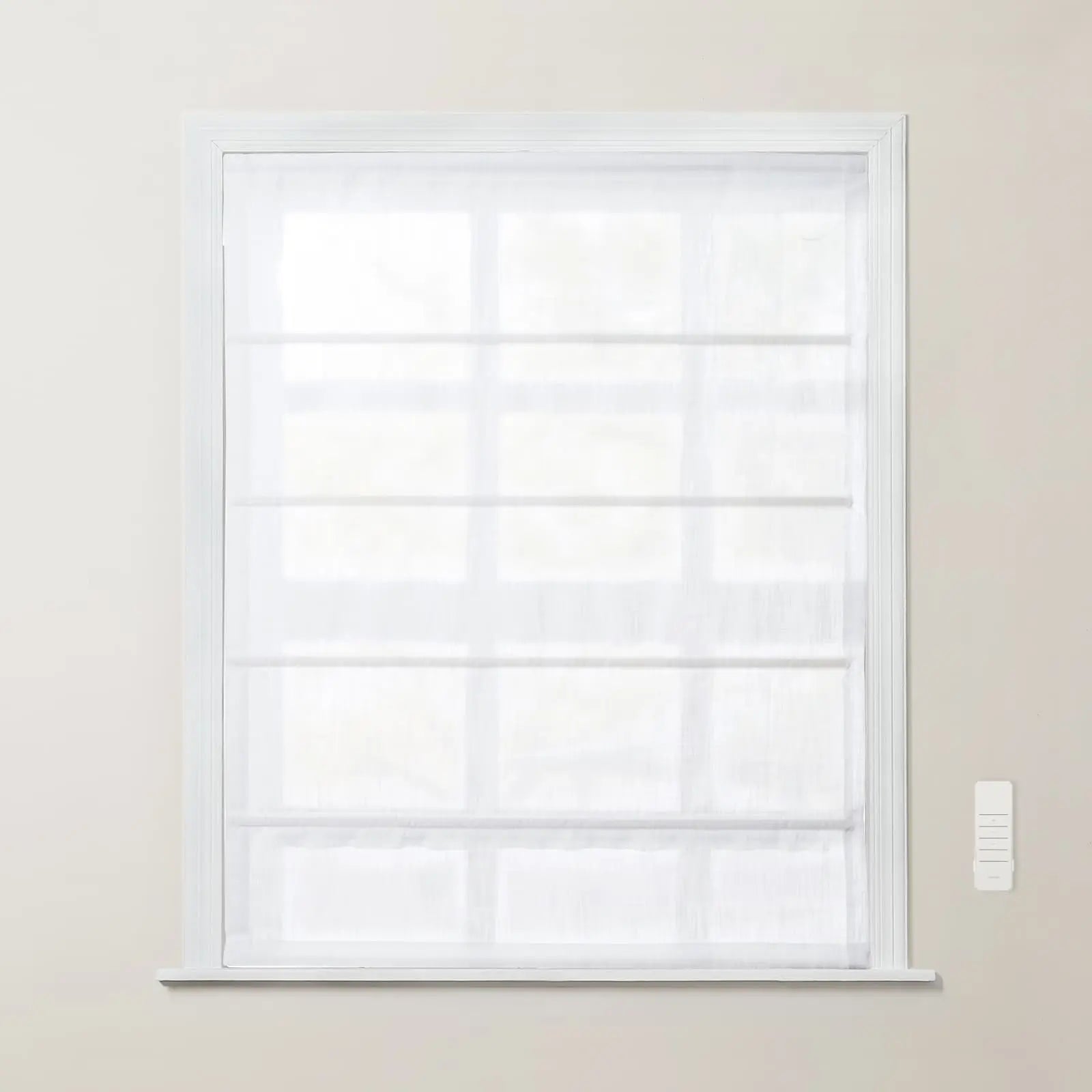 Smart Cordless Motorized Roman Shades - Remote Control Window Blinds for Home & Office - Perfect for Living Room, Bedroom, and Kitchen