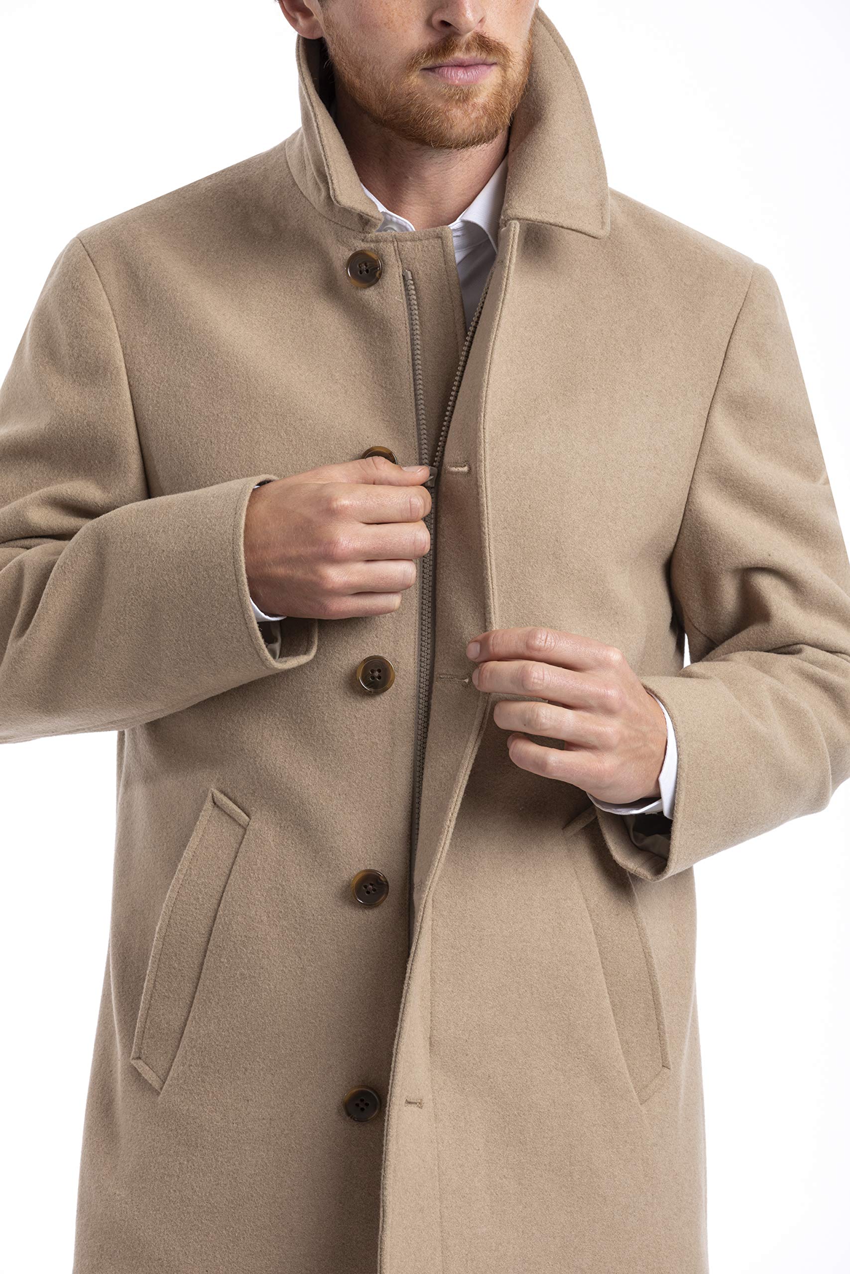 Chaps Men's Classic Wool Blend Overcoat - Warm Winter Trench Coat for Business & Formal Occasions | Office, Wedding & Outdoor Wear