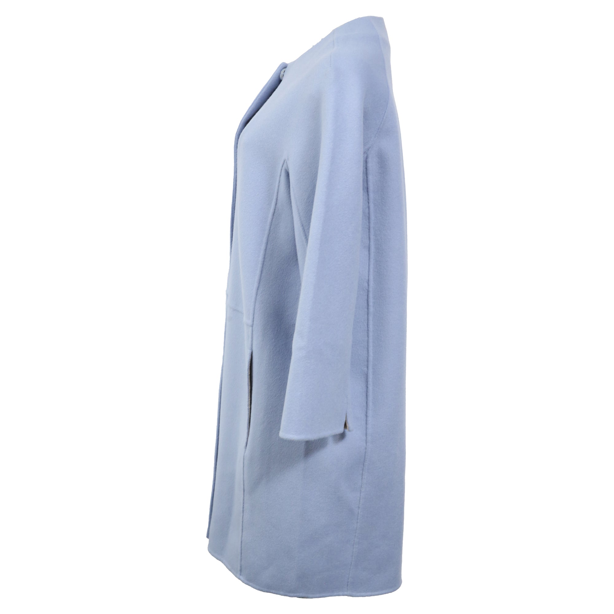 Max Mara Unito Angora Coat - Light Blue Virgin Wool Women's Winter Coat | Elegant Outerwear for Office, Parties & Formal Occasions