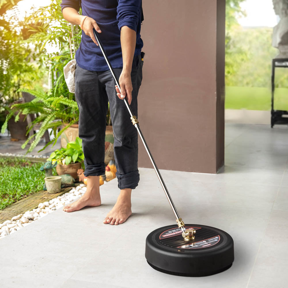 TheLAShop 13 Inch Pressure Washer Scrubber Attachment - 2500 PSI High Power Surface Cleaner for Driveway, Deck, and Concrete Cleaning