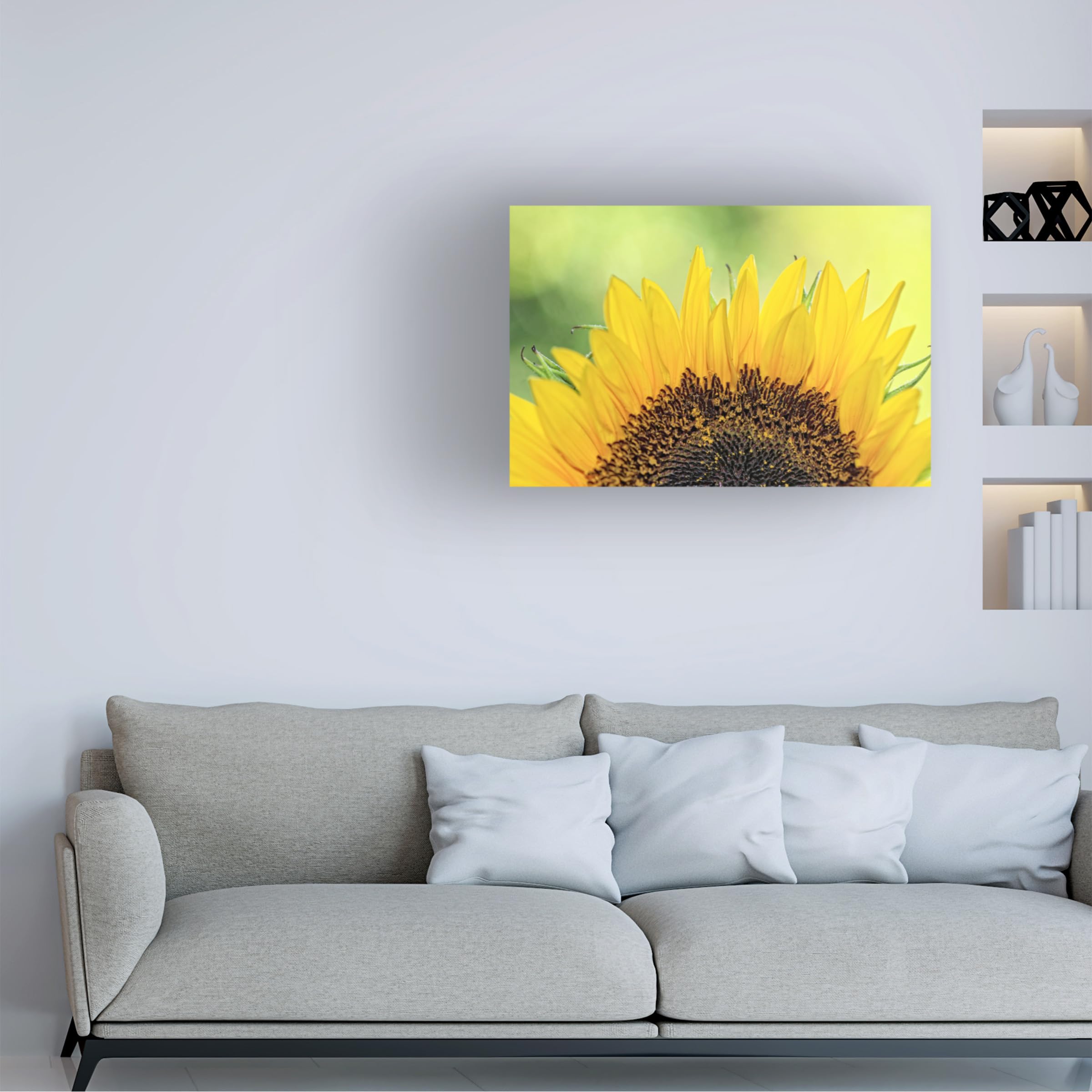 Trademark Fine Art 'Sunflower 2' by Beata Czyzowska - Hand-Painted Canvas Wall Art for Living Room, Bedroom & Office Decor