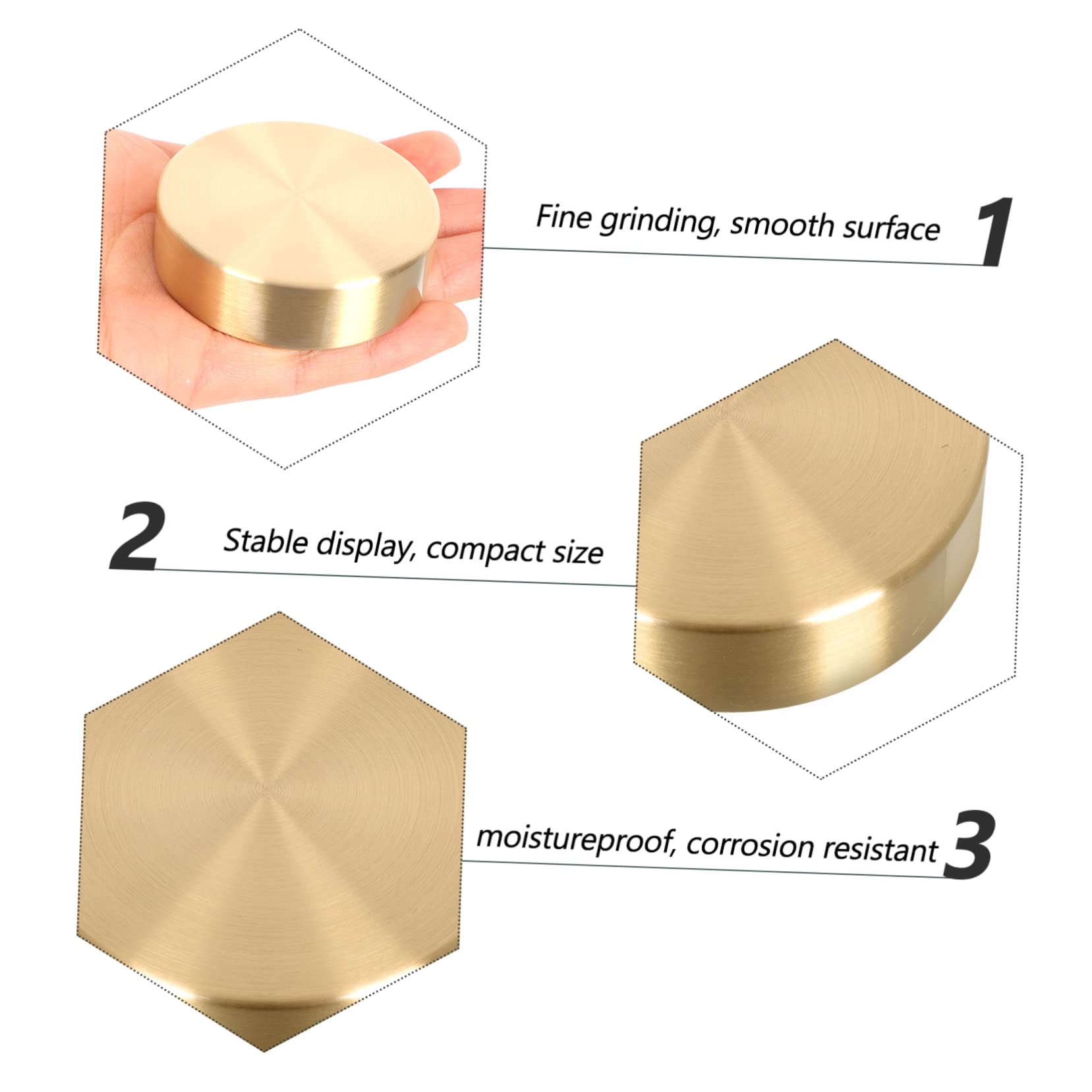 KITANDOVE 2-Piece Brass Round Paperweight Set - Heavy Duty Calligraphy Brush Holder & Painting Tool - Perfect for Artists, Writers & Office Use