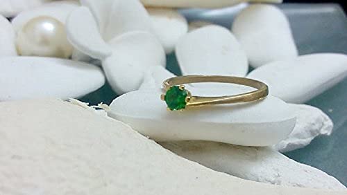 May Birthstone Emerald Ring - 14K Gold Plated Stackable Delicate Ring for Women, Mothers & Engagement - Perfect for Gifts, Anniversaries & Everyday Wear
