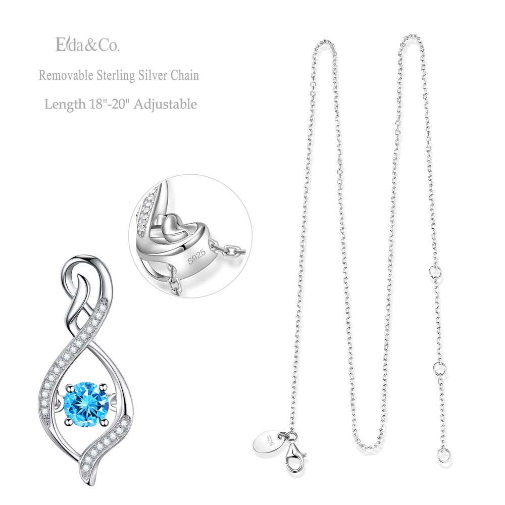Endless Love Necklace for Women - March April May Birthstone Jewelry with Aquamarine & Emerald - Perfect Birthday Gift for Wife, Mom, Her | Elegant Pendant for Anniversaries, Valentine's Day & Special Occasions