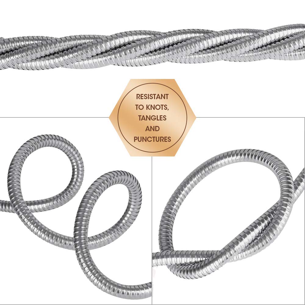 100 ft Heavy Duty Metal Garden Hose - Flexible, No Kink, Lightweight RV Drinking Water Safe Hose - Perfect for Outdoor Watering, Car Washing & RV Use