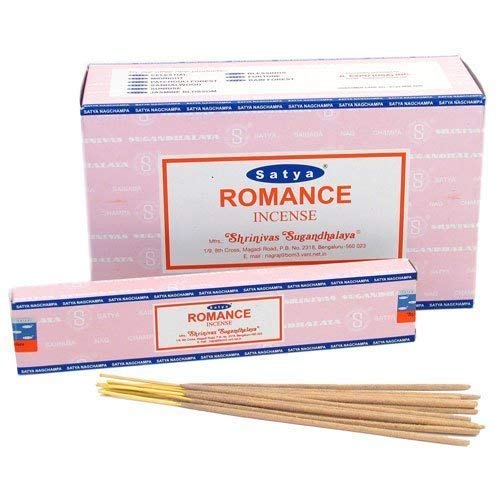 12 Packs of Satya Nag Champa Romance Incense Sticks (15g Each) - Premium Aromatic Sticks for Meditation, Yoga & Home Fragrance