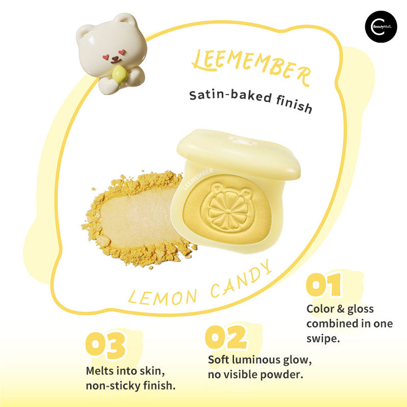 LEEMEMBER Lemon Drop Multi Glow Powder - Highlighter & Illuminating Makeup for Face & Body | Perfect for Parties, Festivals & Night Out Glam