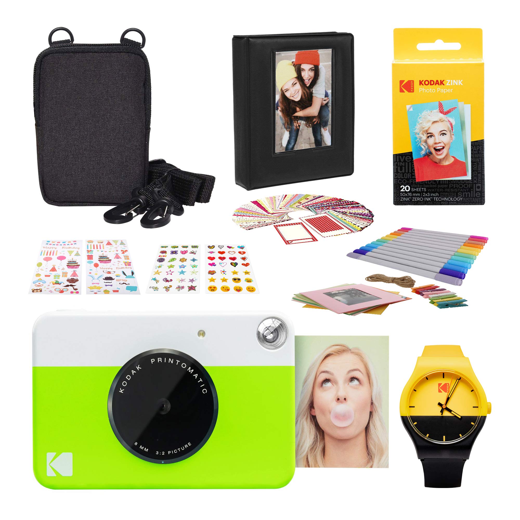 KODAK PRINTOMATIC Instant Print Camera (Green) - Portable Photo Printer for Polaroid Style Pictures | Perfect for Travel, Parties, Scrapbooking & DIY Projects