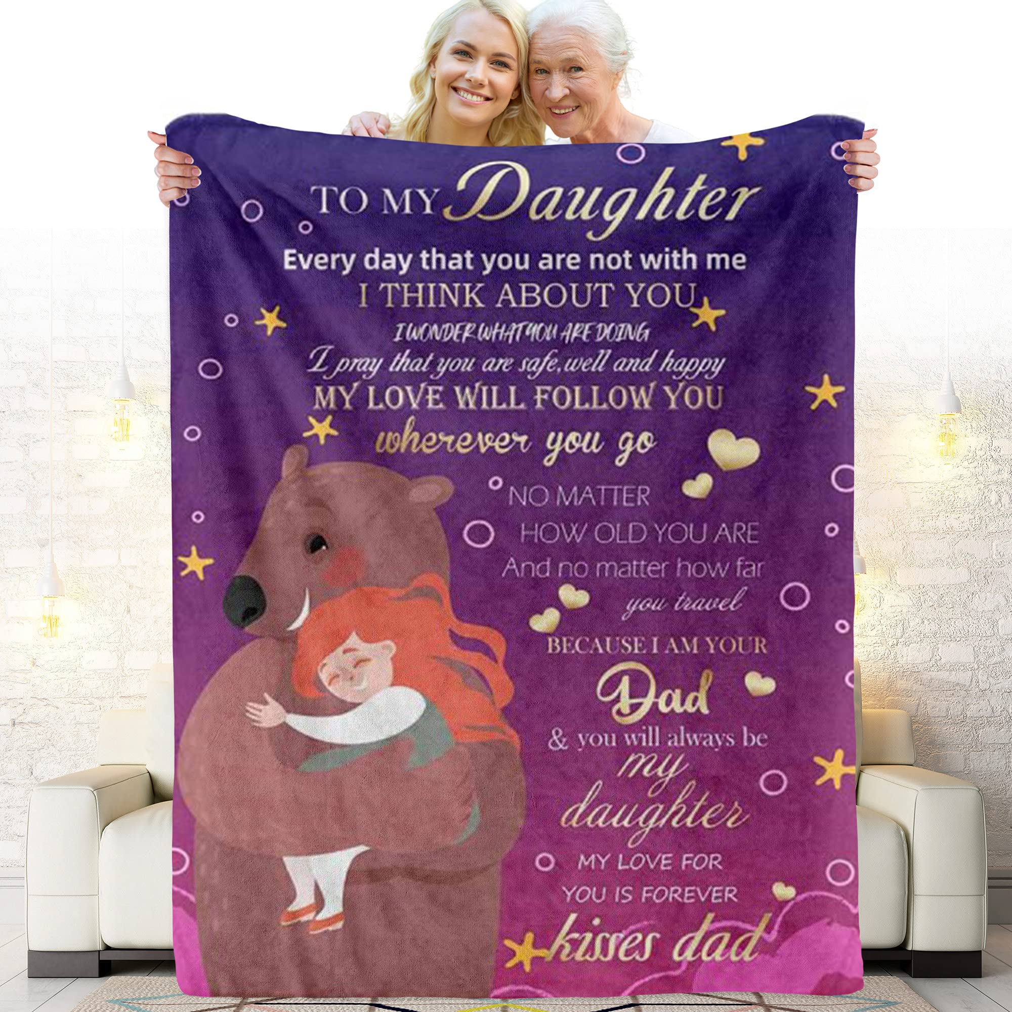 Custom Name Blanket for Daughter - Personalized Throw Blanket Gift for Mother's Day | Cozy Bed, Sofa & Nursery Decor | DIYKST Monogrammed Fleece Blanket