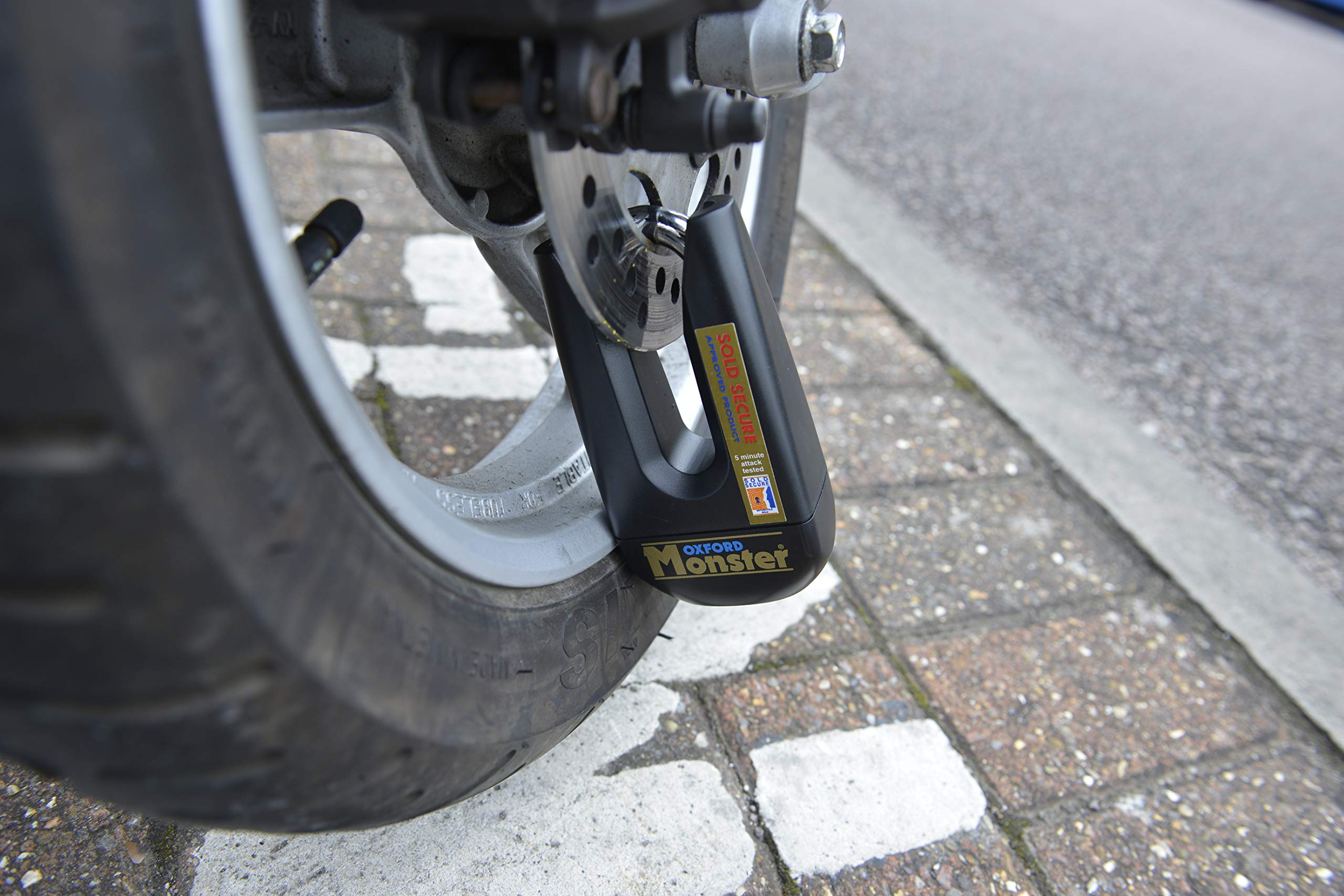 Oxford Monster Disc Lock - Heavy Duty Bicycle Motorcycle Bike Security Lock, Black - Anti-Theft Protection for Outdoor Cycling, Parking & Storage