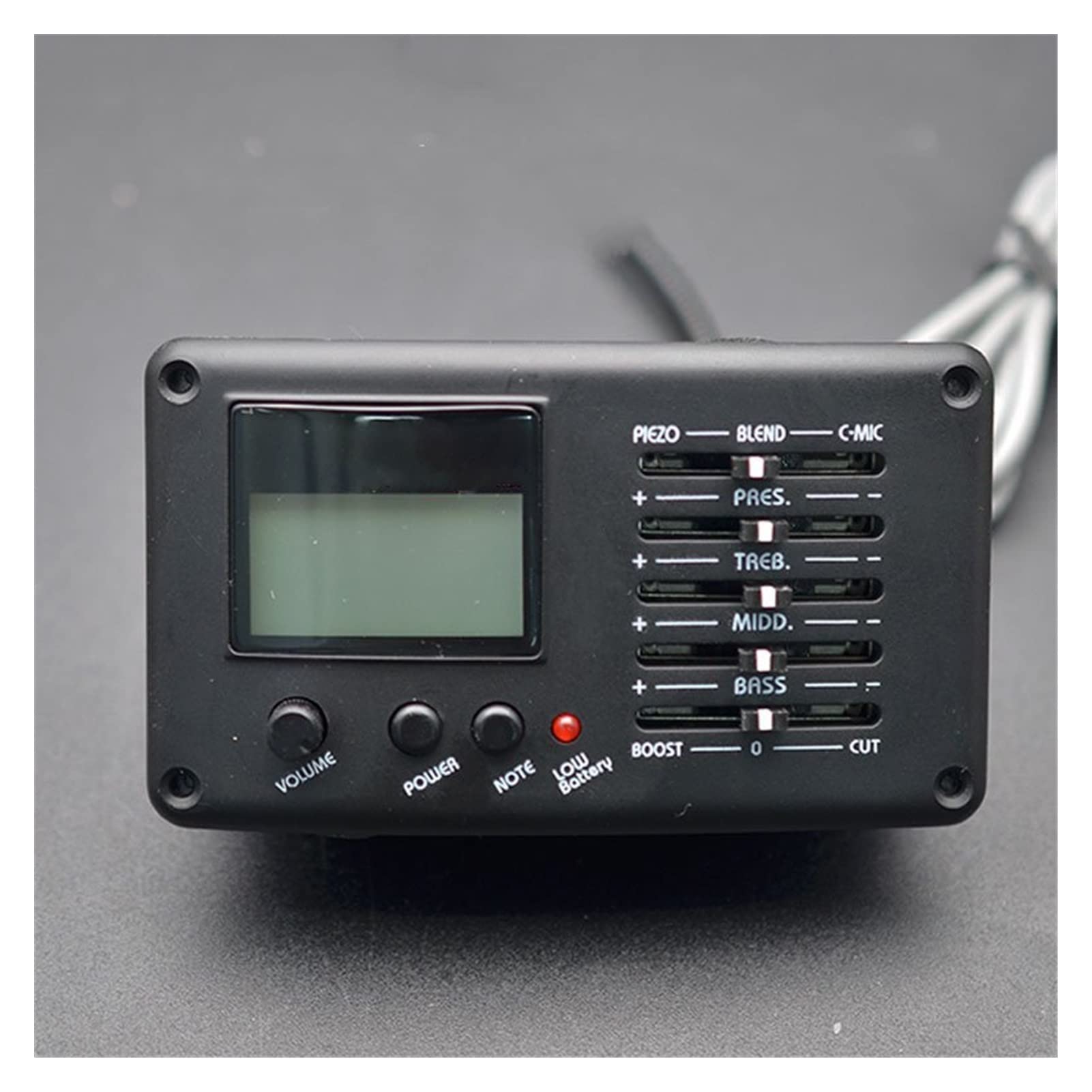 4-Band Acoustic Guitar Pickup with EQ Equalizer, Built-in Tuner & Microphone - Perfect for Folk Guitar Performance & Live Stage (Black)