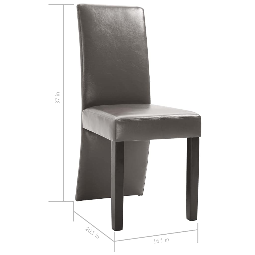 4-Piece Gray Faux Leather Dining Chairs Set - Modern Comfortable Kitchen Chairs for Dining Room, Living Room, Bedroom & Restaurant Use