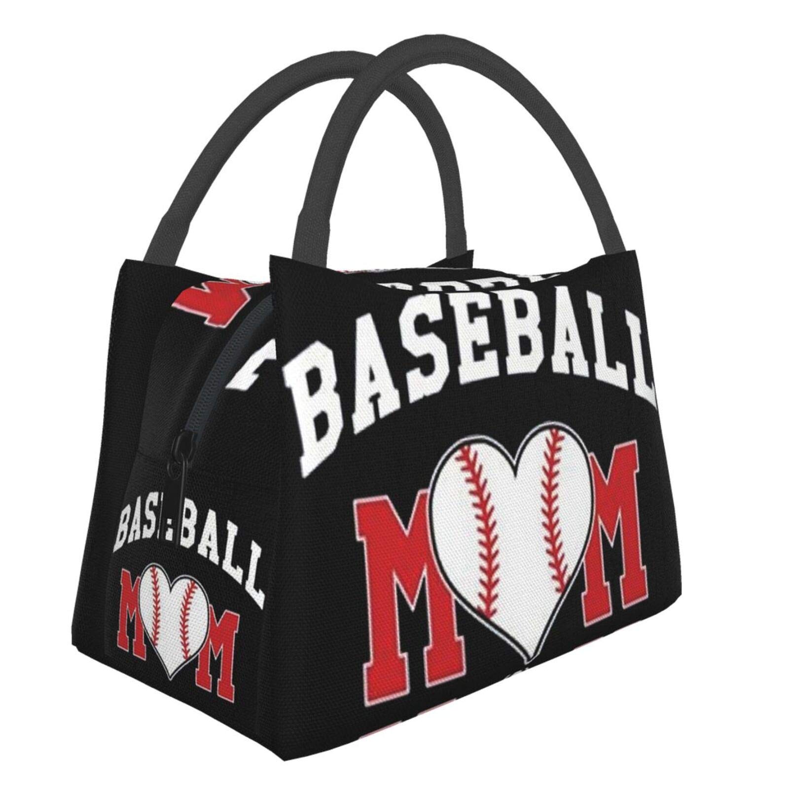 Insulated Baseball Mom Lunch Box Cooler Tote Bag - Thermal Food Organizer for Women & Moms - Perfect for School, Work, Picnics & Sports Games
