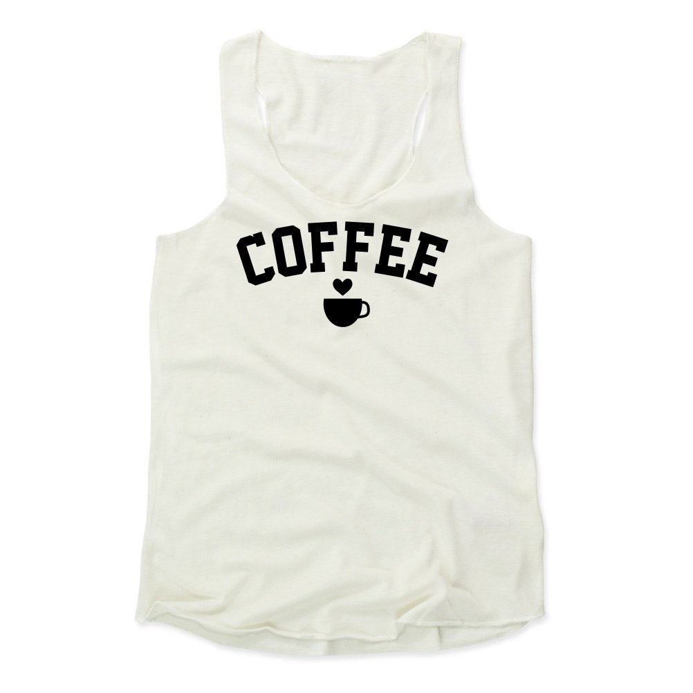 Bald Eagle & Heart Coffee Design Women's Tank Top - Soft Casual Sleeveless Shirt for Coffee Lovers, Summer Outfits, and Patriotic Style