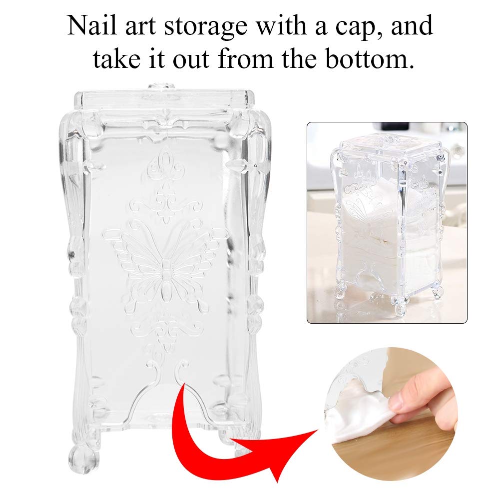 Transparent DIY Nail Art Storage Box - Cosmetic Cotton Pad Organizer for Women | Makeup Tools & Nail Wipes Container | Perfect for Salon, Home Beauty Station & Travel Organization