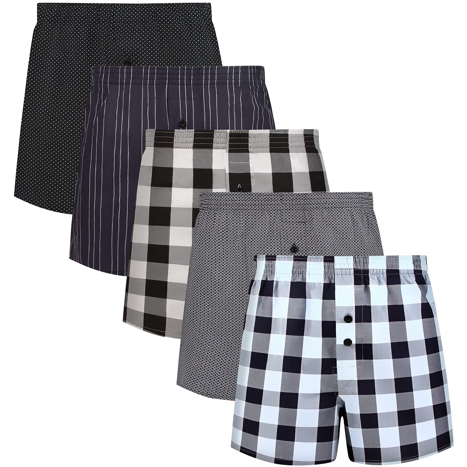 5Mayi Men's Cotton Boxer Briefs - Soft Breathable Underwear for Men - Multipack (S, M, L, XL, XXL) - Perfect for Everyday Wear, Workout & Lounge