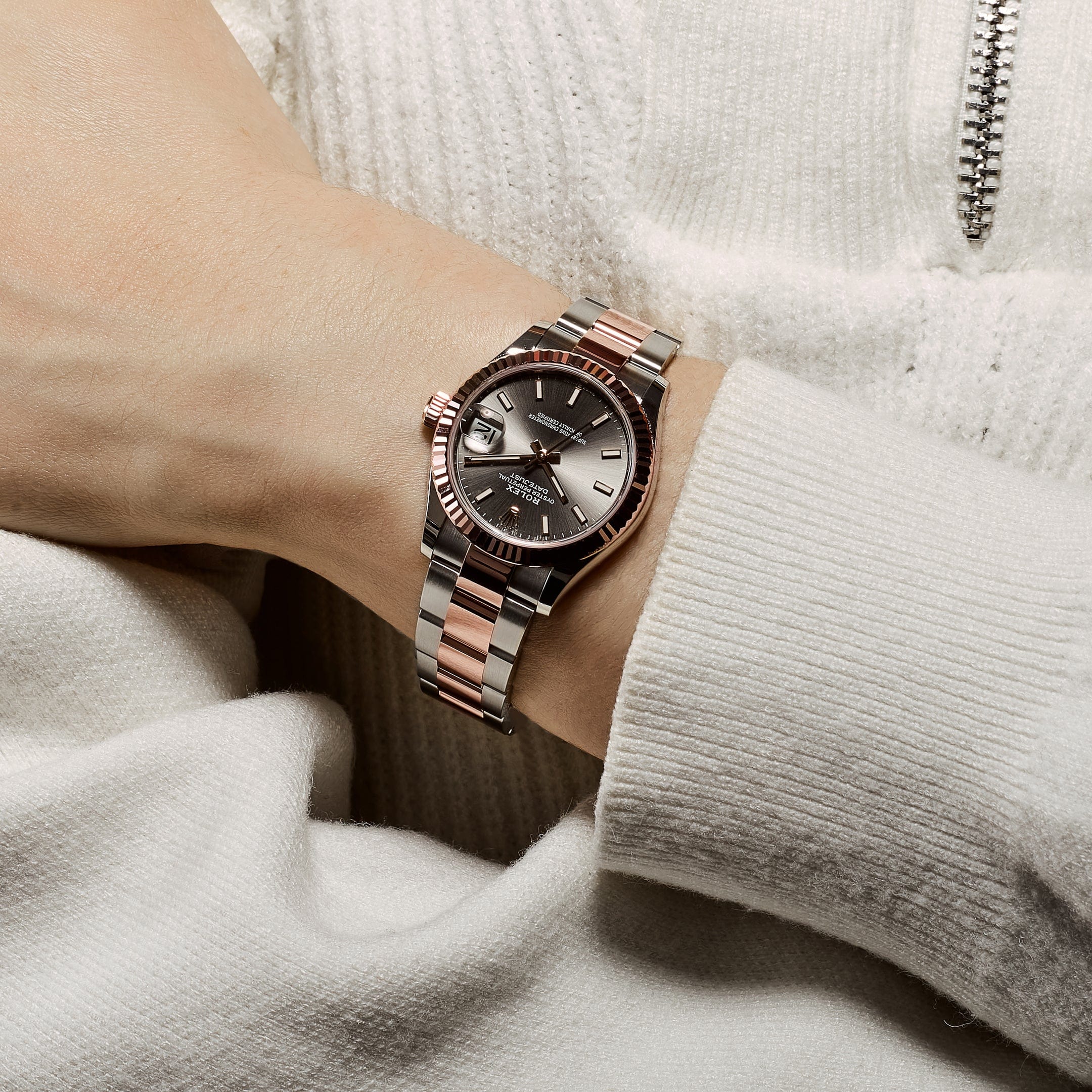 Rolex Datejust 31 278271 Ladies Watch - Rose Gold & Stainless Steel, Slate Dial, Oyster Bracelet (2025) | Luxury Women's Watch for Business, Parties & Special Occasions