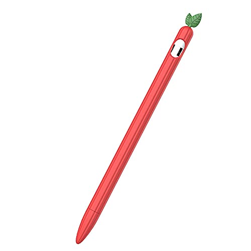 Antetek Cute Strawberry Design Silicone Pencil Case for Apple Pencil 1st Generation - Soft Protective Cover with Grip, Tip Cap Holder - Perfect for School, Office & Travel Accessories
