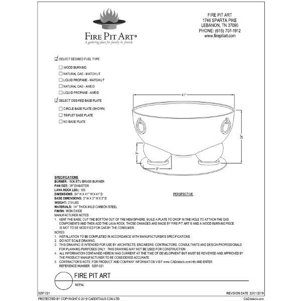 Nepal Fire Pit - Handcrafted Outdoor Fire Pit for Patio, Garden, and Backyard - Perfect for Camping, BBQ, and Relaxing Evenings