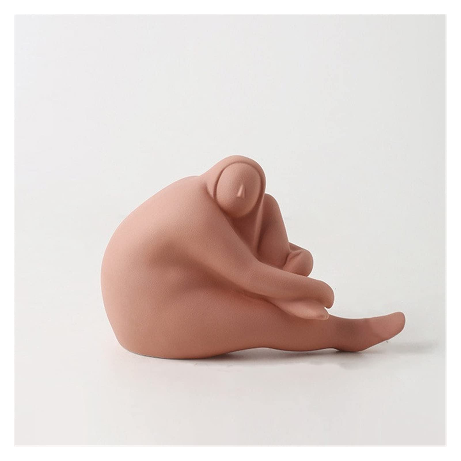Vintage Ceramic Abstract Fat Lady Figurine - Handcrafted Tabletop Statue for Home Decor, Unique Gift Idea | Perfect for Living Room Shelf, Office Desk & Boho Chic Interior Design (Style 3)