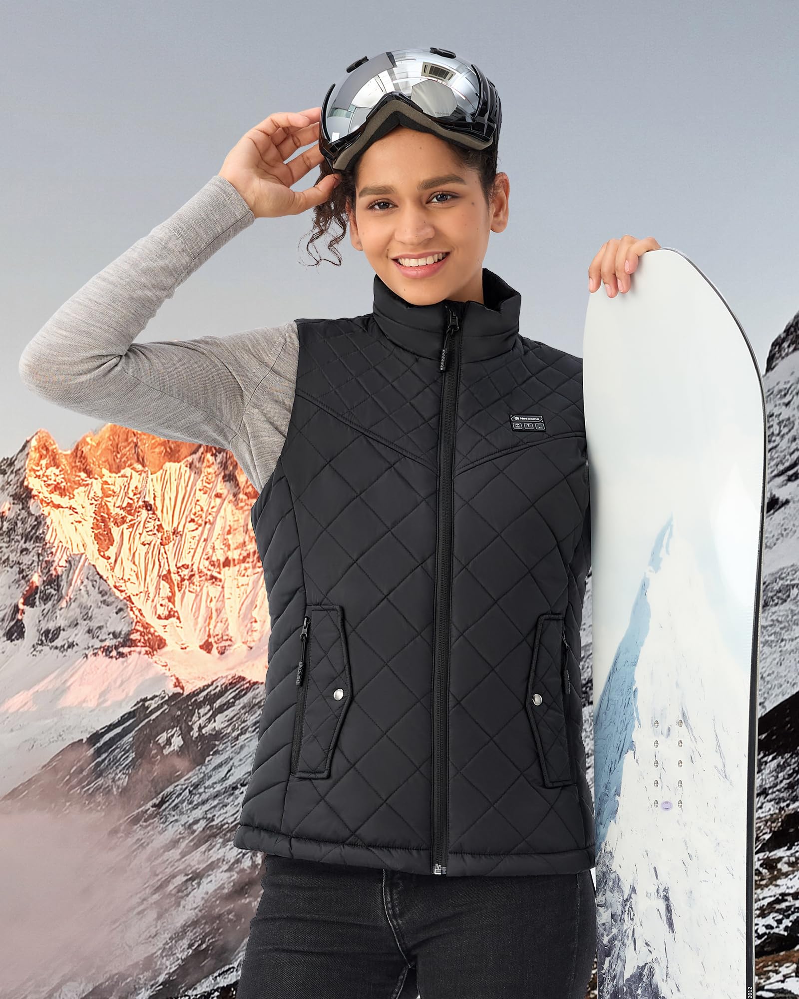Quilted Heated Vest for Women with 16000mAh Battery Pack - 7.4V Smart Warming Winter Jacket for Outdoor Activities, Hiking & Cold Weather