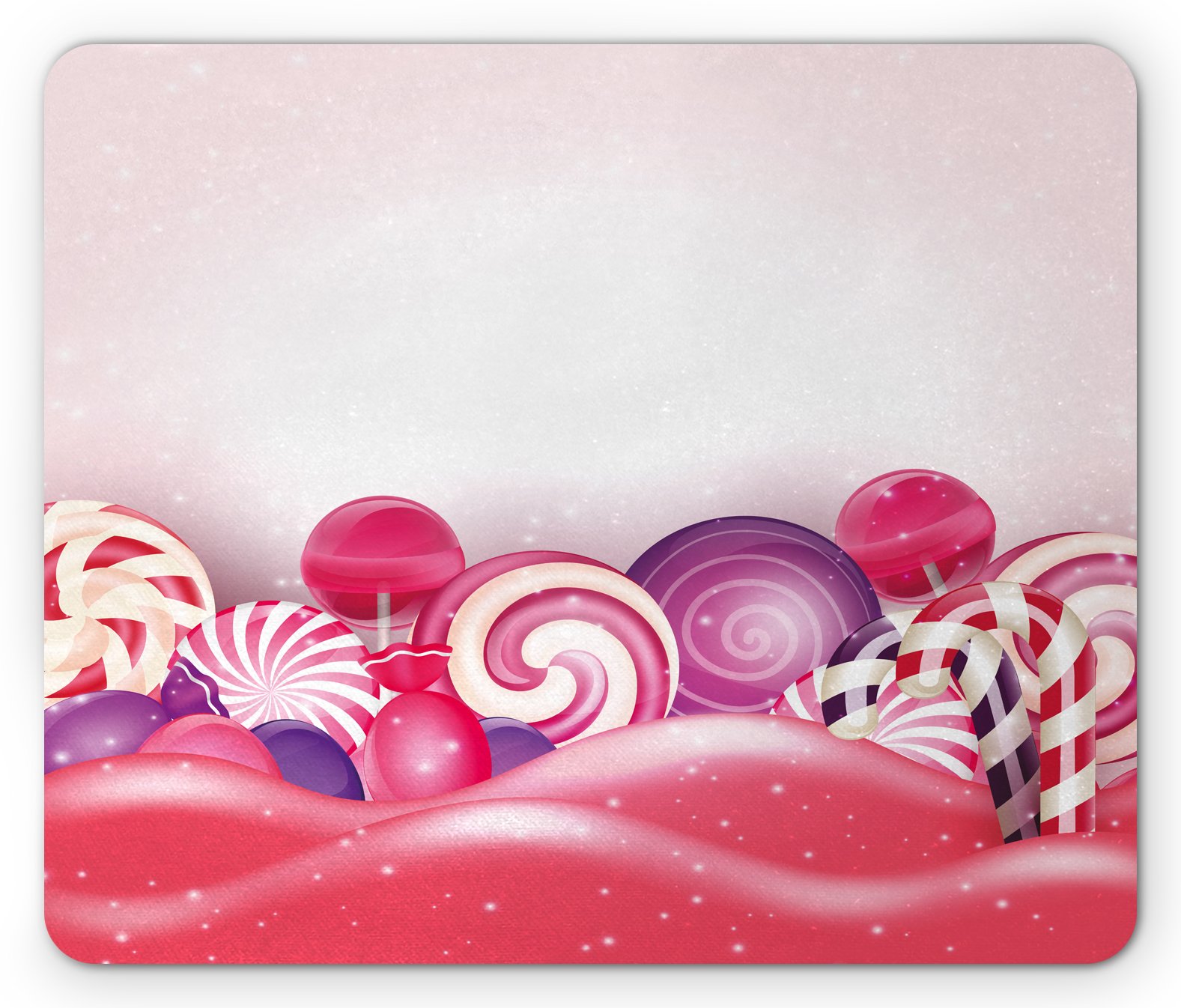 Ambesonne Modern Mouse Pad - Rainbow Swirl Lollipop Candy Design, Non-Slip Rubber Base, Standard Size (9.5