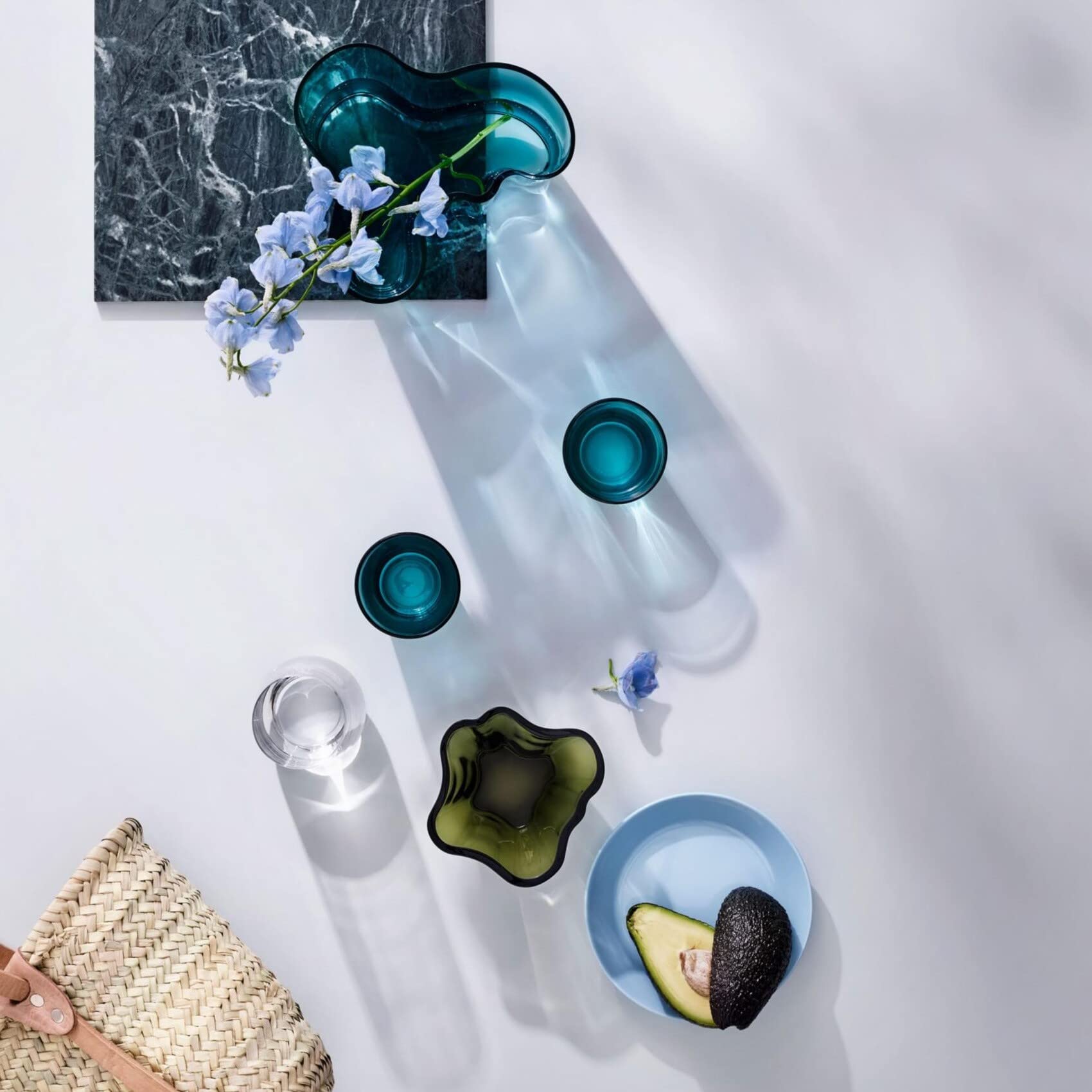 Iittala Alvar Aalto Collection Vase - 160mm Moss Green Glass Vase for Home Decor, Scandinavian Modern Design, Perfect for Flowers & Centerpieces - Living Room, Dining Table, Wedding Decor