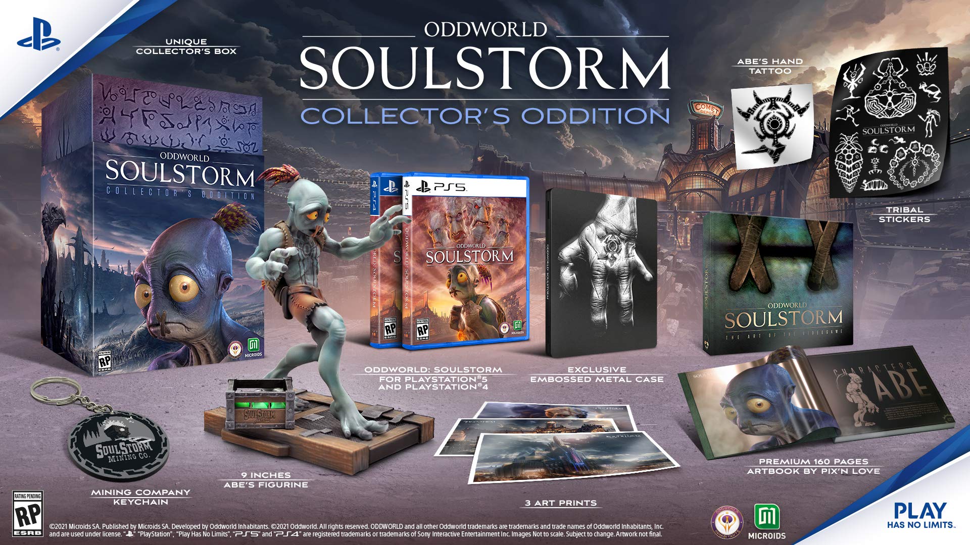 Oddworld: Soulstorm - Collector's Edition for PlayStation 4 (PS4) - Limited Edition Game with Exclusive Collectibles | Perfect for Horror Action-Adventure Fans and Series Collectors