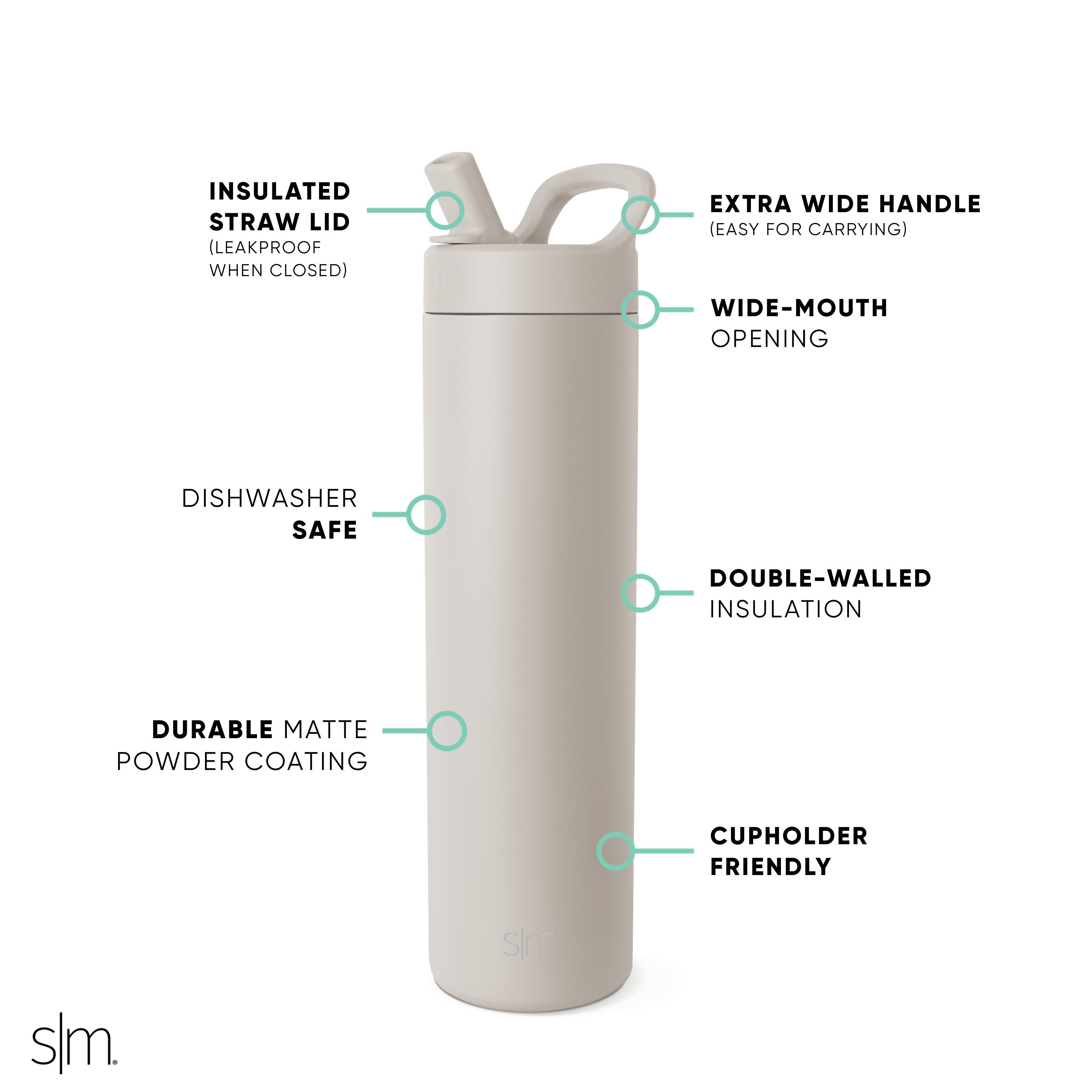 Manual Straw Lid Glass Cup - Reusable & Eco-Friendly Drinking Cup for Smoothies, Iced Coffee, and Cold Beverages - Perfect for Home, Office, and Travel Use