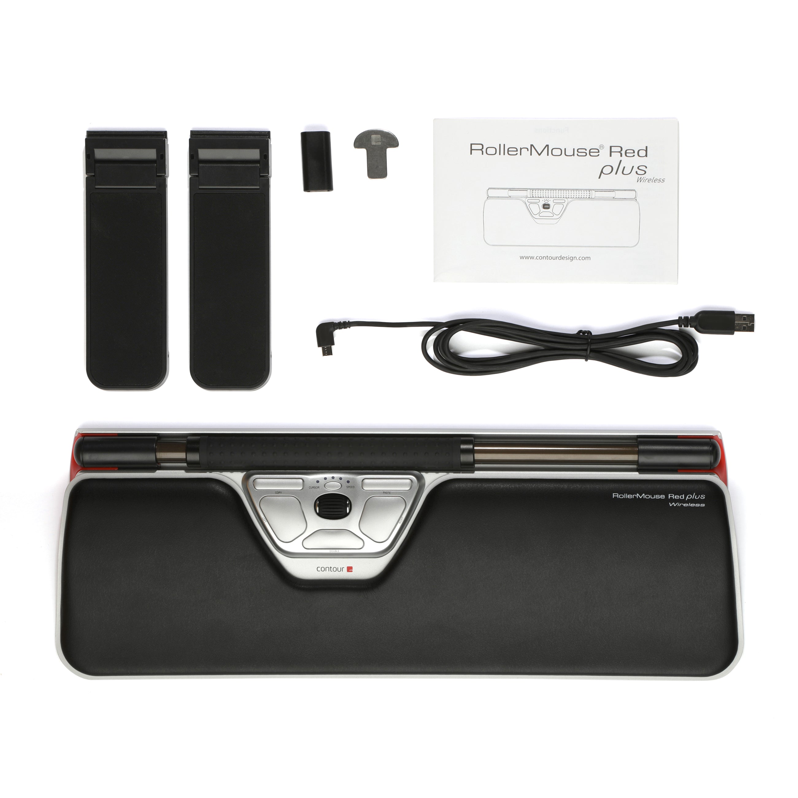 Wireless Contour RollerMouse Red Plus - Ergonomic Vertical Mouse for Comfort & Precision | Ideal for Office, Gaming & Graphic Design
