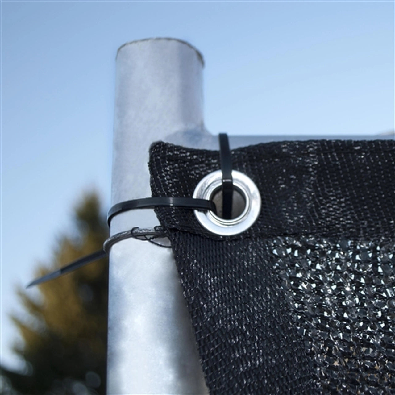ALEKO 6x150ft Black Privacy Fence Screen with Grommets - Heavy Duty Mesh Fabric for Backyard, Patio & Pool Privacy Protection