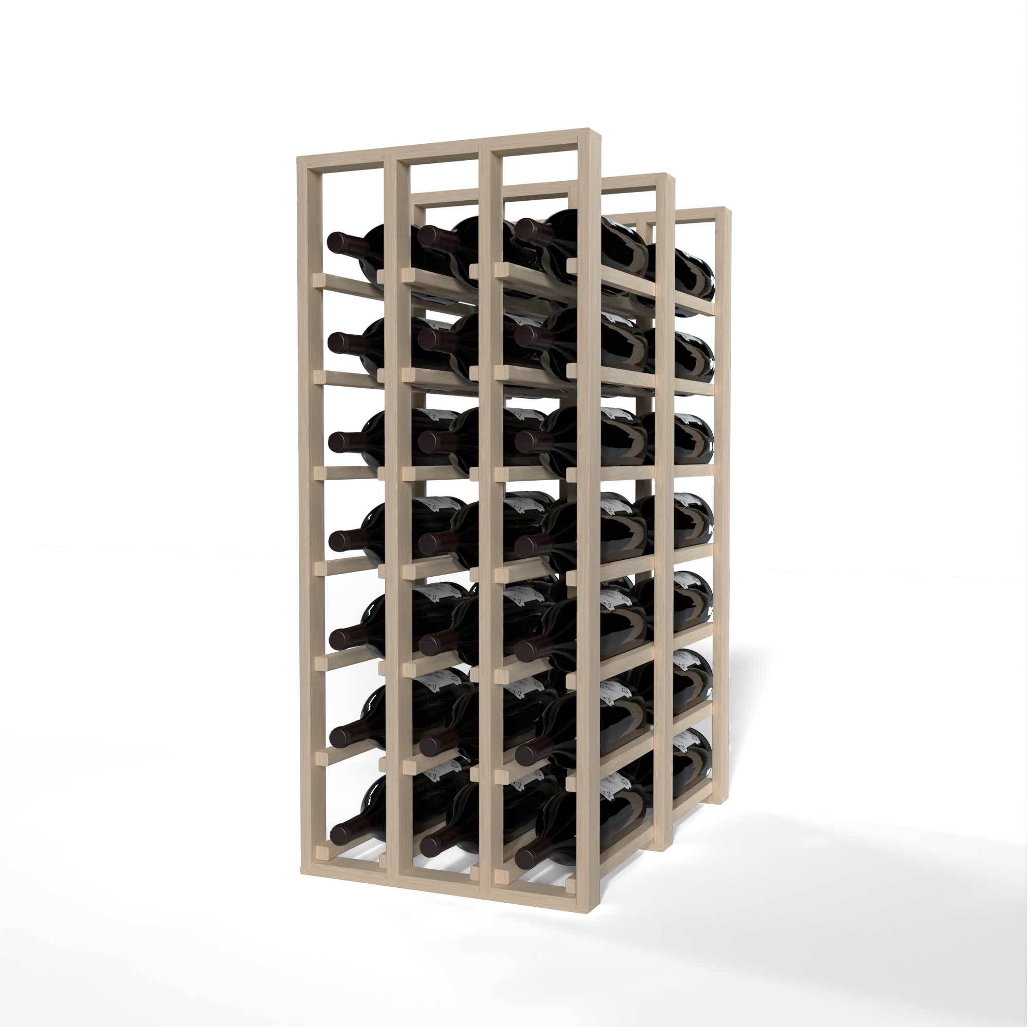 GrandCellar™ 3 Column Full Depth Double Deep Magnum Wine Rack - Holds 36 Bottles for Wine Storage & Cellar Organization - Perfect for Home Bars, Restaurants, and Wine Collectors