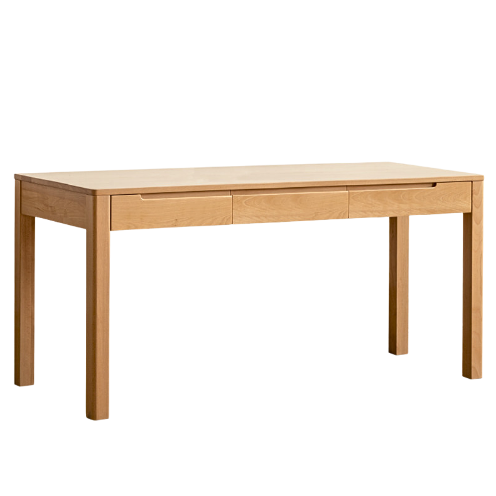 63x25.6x29.9 inch / 160x65x76сm / Natural Wood Color / beech three drawer desk